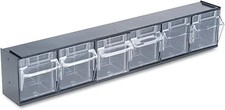 Deflecto - DEF20604OP - Plastikowy system przechowywania pojemnika uchylnego z 6 pojemnikami