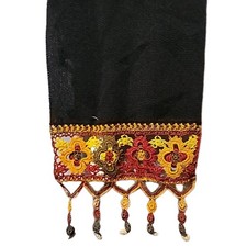 NWT Illary Baby Alpaca Knit Scarf Made In Peru Fringe Luxury Black Yellow Red