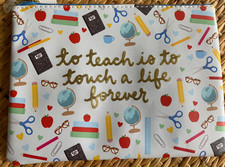 New with Tags Teacher Appreciation Gift Multi Purpose Zip Pouch Make-Up Pencils