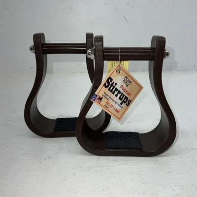 New Royal King Brown Polymar Stirrups Adult #57-1384 FF-3