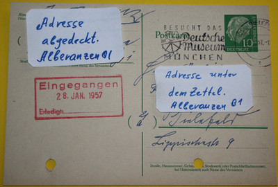 Ganzsache. DBP P31. Befördert von Schildesche/Bielefeld am 27.1.1957 (11.644)