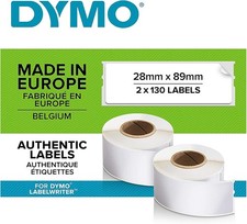DYMO Authentic LabelWriter Address Labels | 28 mm x 89 | 2 Rolls, White 