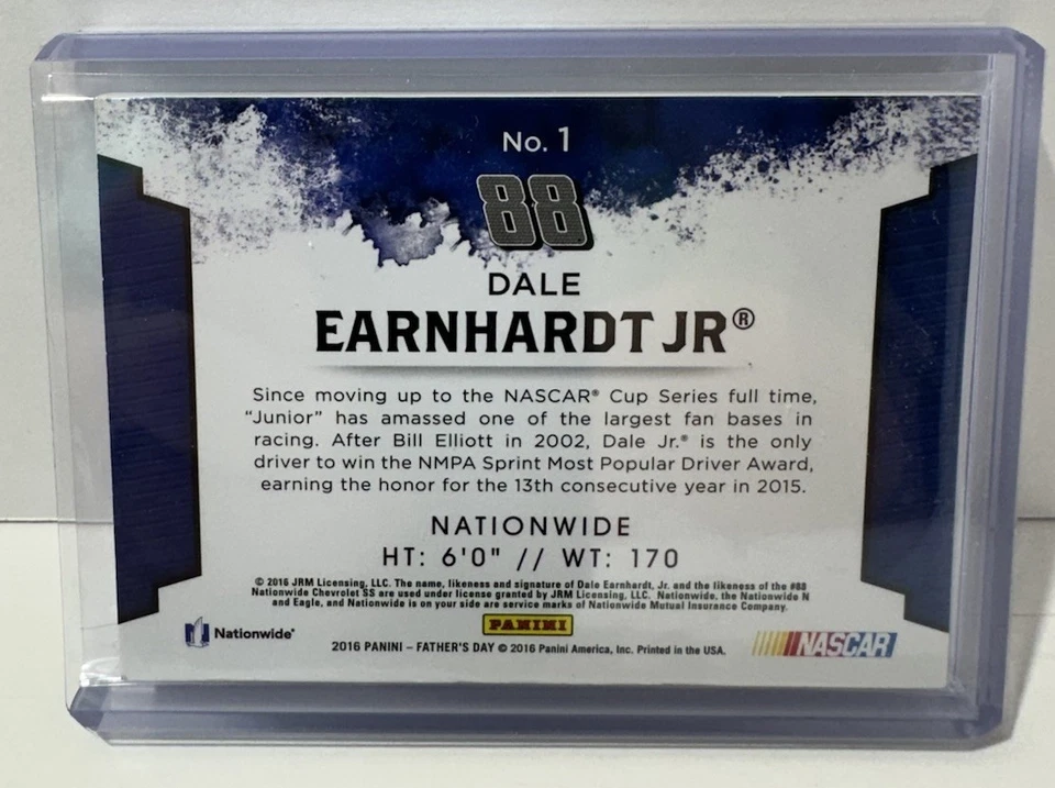 2016 Father's Day Manufactured Cracked Ice /25 Dale Earnhardt Jr #1 Patch HOF - Image 2 of 2