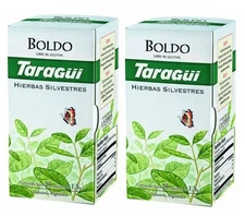 TARAGUI Te de Boldo x 25 | Peumus Boldus Tea 25 Bags  - Gluten Free - 2 PACK