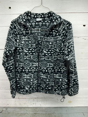 Columbia Benton Springs Print Full Zip Fleece Jacket Geometric Size Small #202 