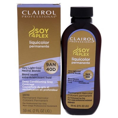 2 Pack Clairol Soy 4 Plex Permanent Hair Color-40D Cool Neutral Blonde-2 oz