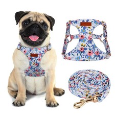 CHEDE No Pull Floral Dog Harness - Adjustable, Soft, Lightweight w/ Leash