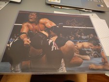 Bret Hart Signed 11x14 Authentic Wwe Wwf Wrestling Vs Stone Cold Austin W Mania