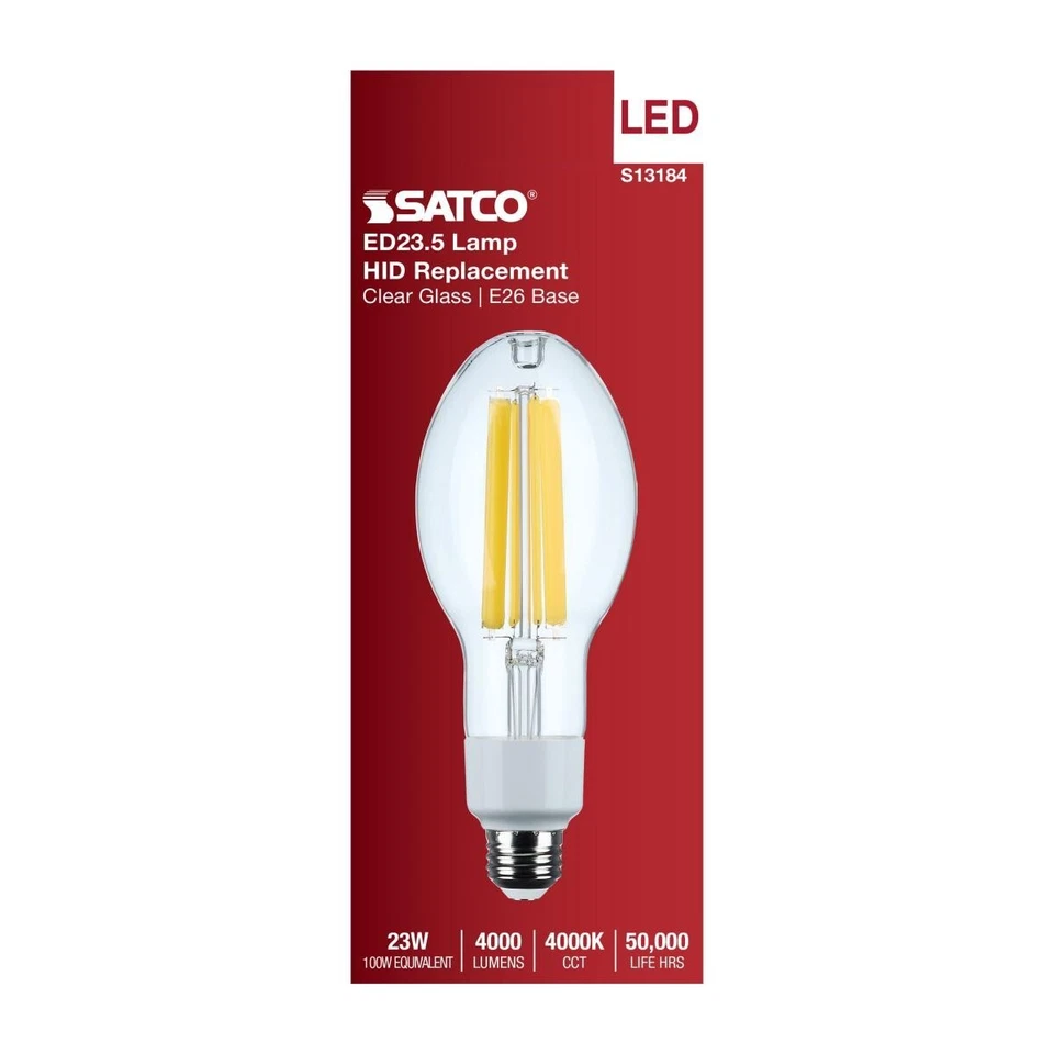 Satco S13184 - 23 Watt LED HID ED23.5 Replacement - 4000K (1,2,6 and 12 Pack) - Image 3 of 4