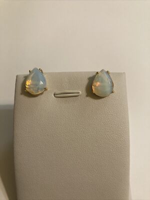Natürliche weiße Opal Wassertropfen Ohrstecker