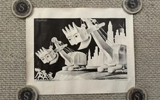 Original WWII Anti Axis Poster Wickwire Steel Boris Artzybasheff 17x21”