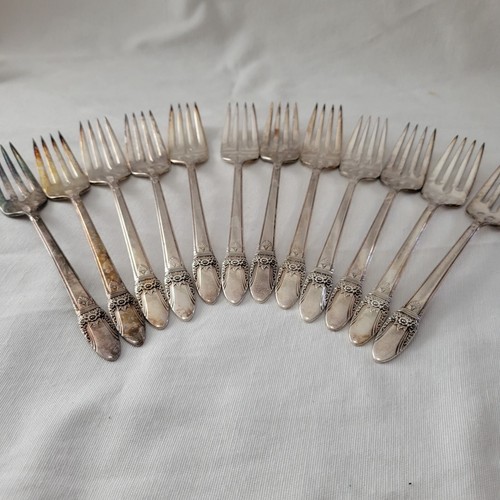 1847 Rogers Bros FIRST LOVE Silber Teller Besteck Set 71 Teile Vintage 1937 - Bild 14 von 22