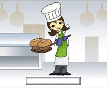 Baker Female  Cartoon Character Personalized Matted Print Series 1