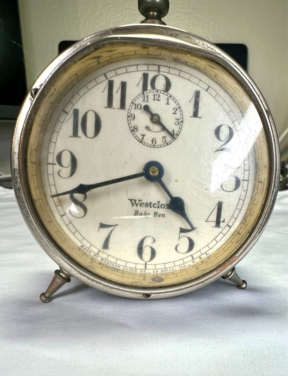 1920 Westclox Baby Ben Peg Leg Alarm Clock 20th Century Antique