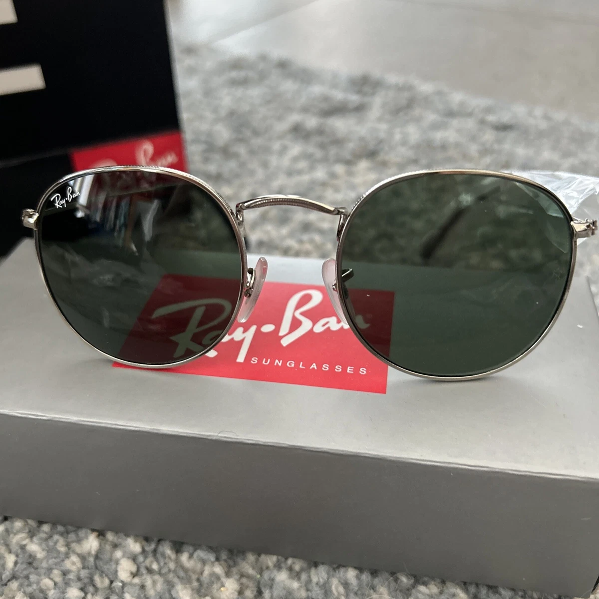 Ray ban round metal cheap silver