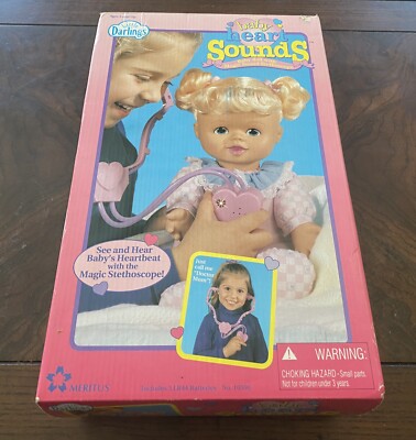 Vintage Baby Heart Sounds Doll, Little Darlings, 1994, New In Box/NIB, Meritus