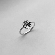 925 Sterling Silver Flower Ring, Silver Ring, Mandala Ring, Boho Ring