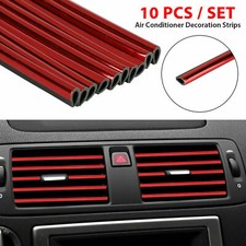 10pcs Red Air Conditioner Outlet Decoration Strip Auto Car Interior Accessories 10pcs Red Air Conditioner Outlet Decoration Strip Auto Car Interior Accessories