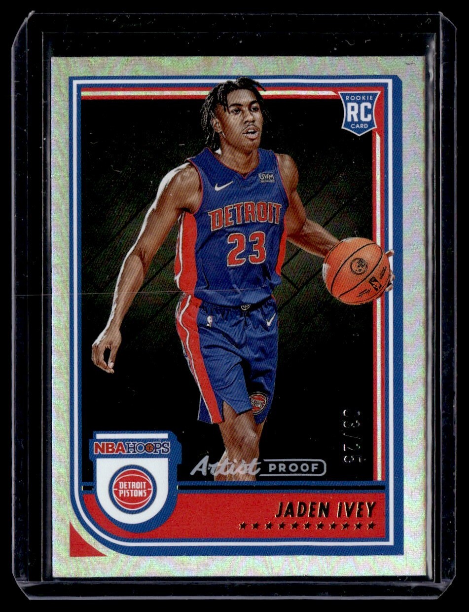 2022-23 Hoops Artist Proof Jaden Ivey RC /25 Detroit Pistons #235