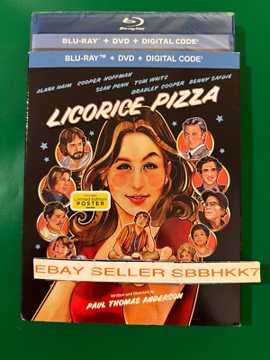 Licorice Pizza Blu Ray + DVD + Digital HD & Slipcover New Sealed