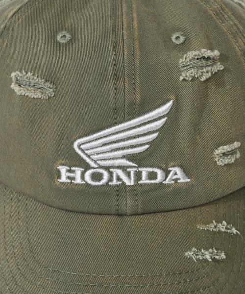 Genuine Honda Motor Cycle Honda Destroyed Washed Cap Olive