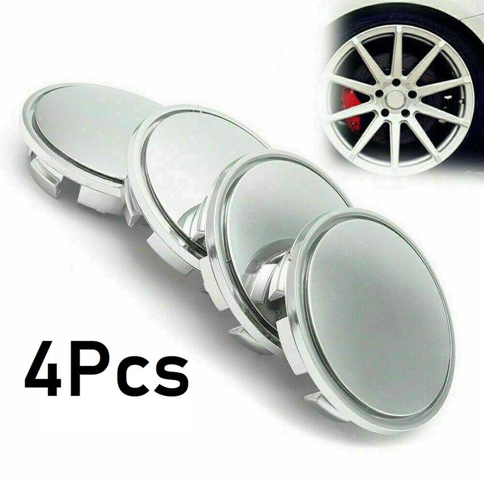 FIT MAZDA 65MM ABS PLÁSTICO COCHE ACCESORIOS LLANTA TAPA BLANCO PLATA 4X Foto 2 de 4