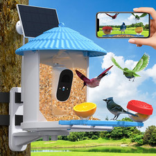 Mangeoire À Oiseaux Avec Caméra À Énergie Solaire, AIMMIE IP66 Étanche Caméra D'