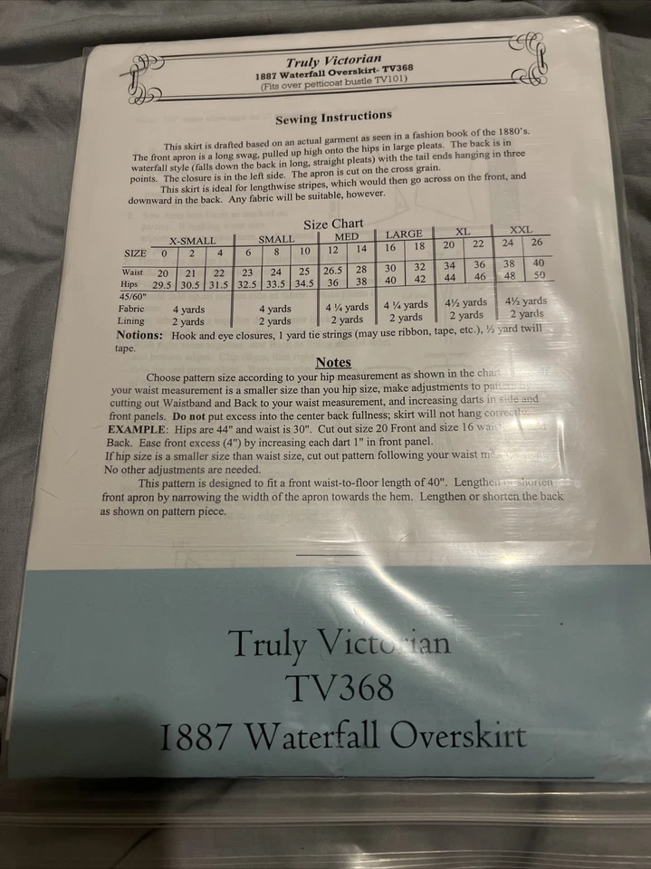 Truly Victorian 1887 Waterfall Skirt Pattern - Image 2 of 2