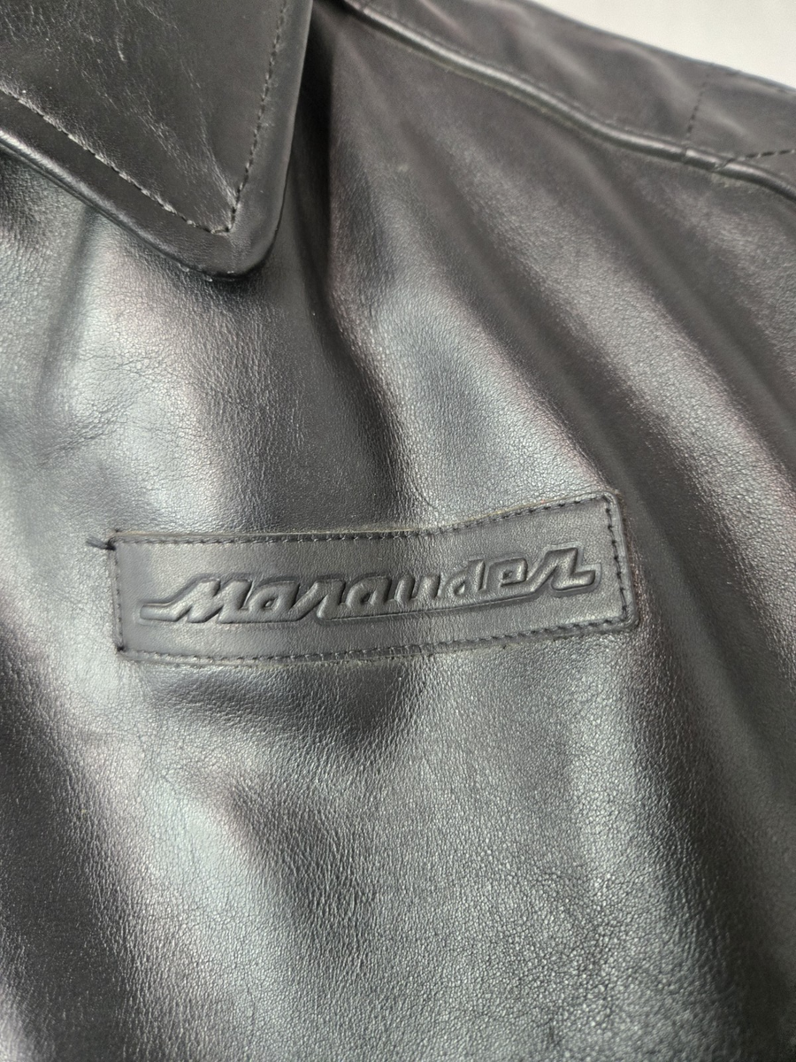 ジャケット・アウター vanson marauder leather Jacket 44 Vanson Vintage Marauder Heavy Black Leather Motorcycle Jacket Mens