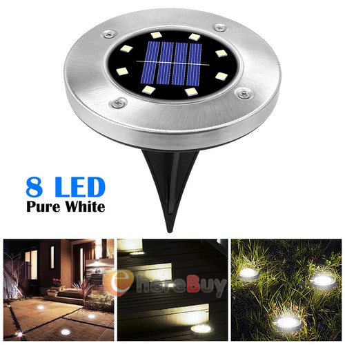 1-12PACK Solar In Ground Lights Outdoor Buried Lamp Disk LED Lawn Pathway Garden - Picture 13 of 19