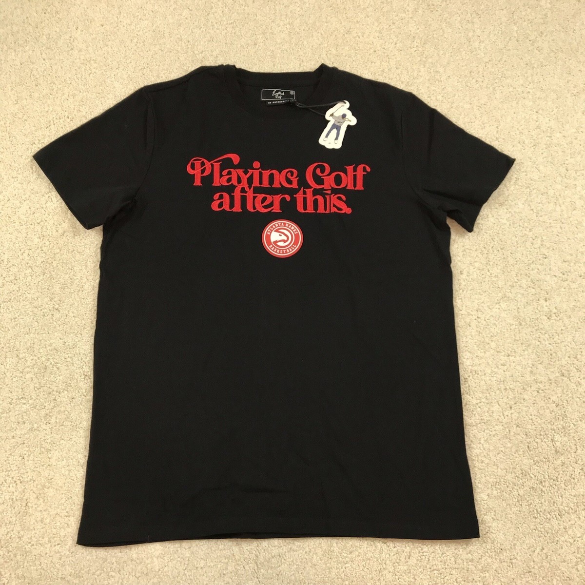 Eastside Golf Atlanta Hawks T Shirt Mens Medium New Black Short 
