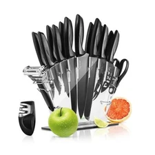 NutriChef High-Quality Kitchen Knives Set-3Cr14 Stainless Steel w/ Stand