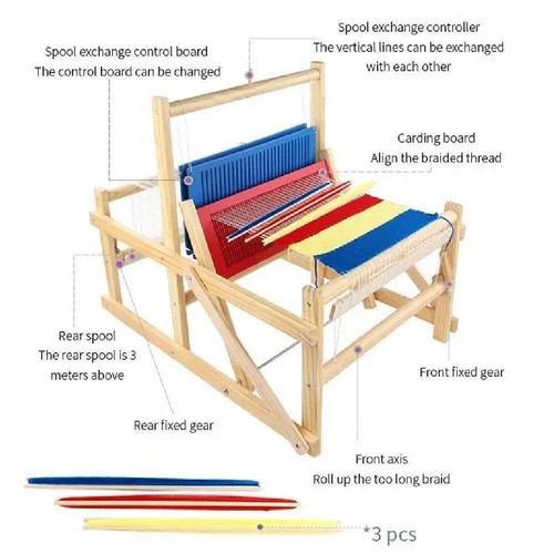 Weaving Loom Kit with Rigid Heddle Shed Stick, Wooden L Multi-Craft M4L1 U1S5 - Picture 4 of 12