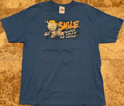 VINTAGE THINGS COULD BE WORSE! GRAPHIC T-SHIRT ( MENS XL ) BLUE PREOWNED