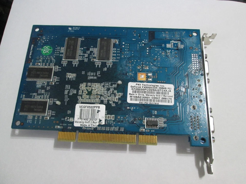 PNY VCGFX522PPB GeForce FX 5200 DDR 256Mb Dual VGA PCI Video Graphic Adapter - Image 2 of 4