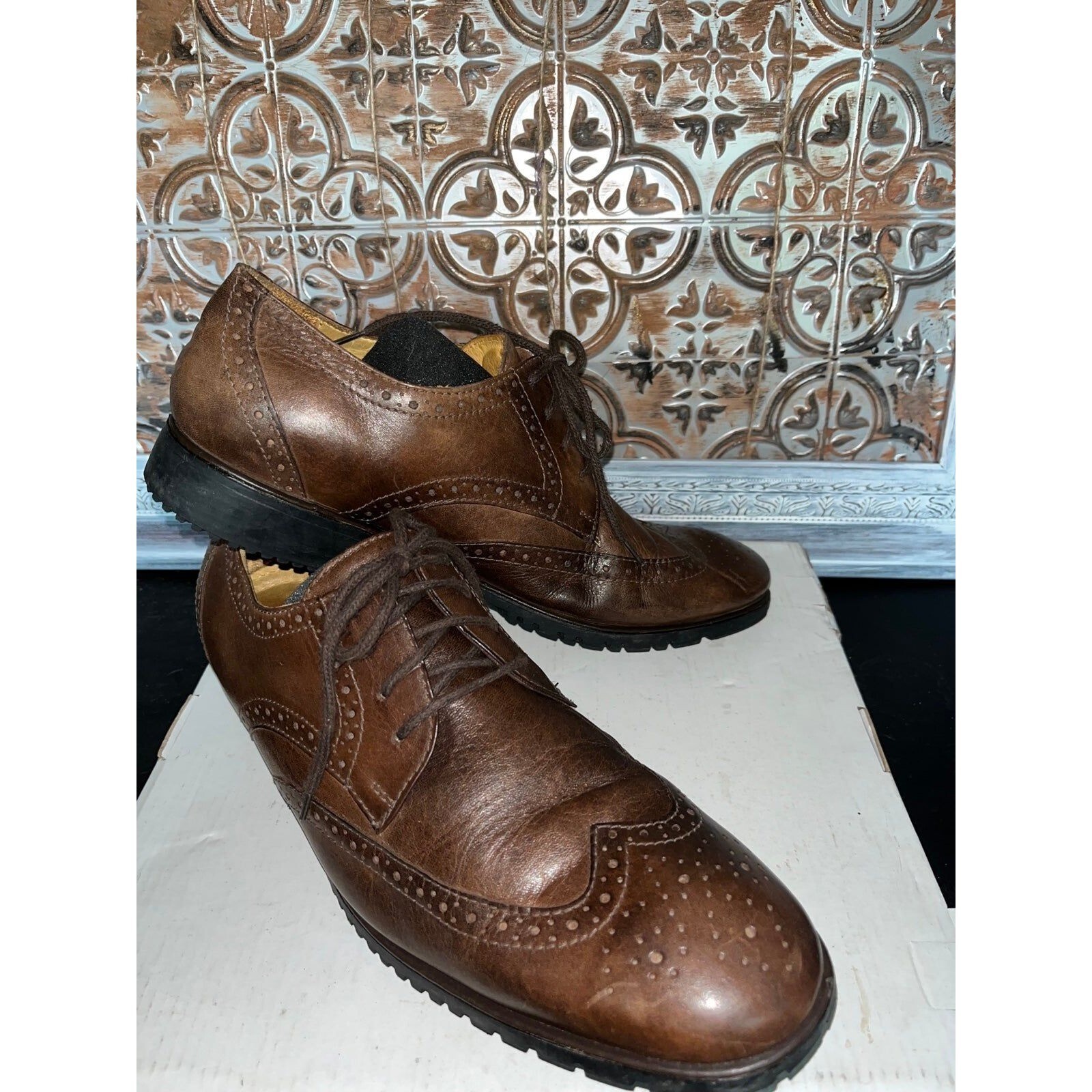 SAOLA SANDRO MOSCOLONI DERBY WINGTIP da uomo taglia 9 5 made in Brazil