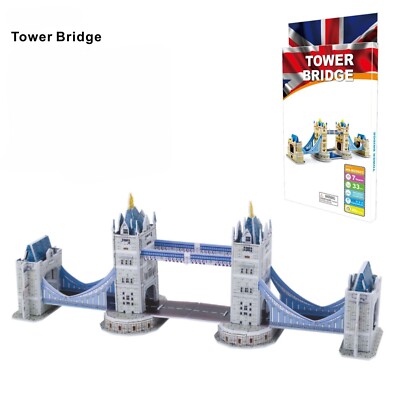 Word Famous Building London Tower Bridge 3D Jigsaw Puzzle DIY Model Set 33 PCS