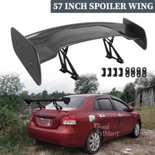 57 Rear Trunk Wing Spoiler Lip Carbon Gt Style For 2007-2012 Toyota Yaris Sedan