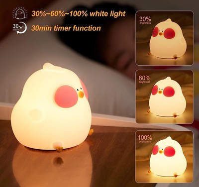 Baby Silikon Nachtlicht süß Huhn Spaß weich Kinder Lampe Touch Control tragbar
