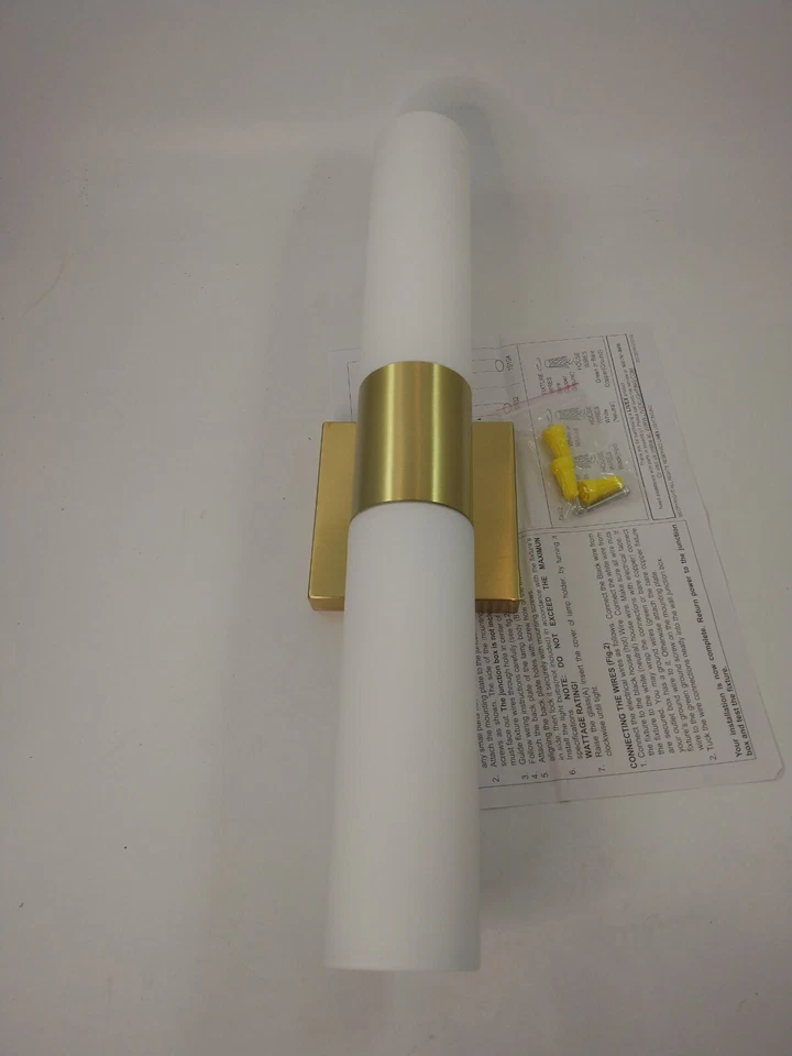 Tocador de baño Aero 2 luces de latón satinado ADA iluminación de pasillo Livex moderno Art Deco Foto 2 de 4