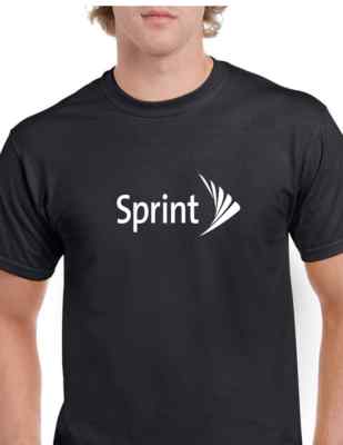 Sprint T-shirt 90s Vintage LOGO Funny GEEK Phone Black White Shirt S-5XL