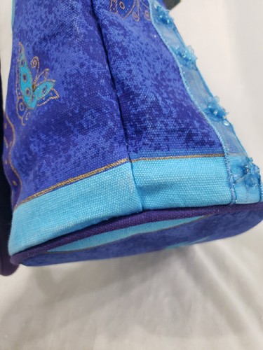 HTF Laurel Burch Cat Shoulder Bag Purse Shopping Tote Handbag Blue Purple *READ - Picture 20 of 20