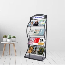 Newspaper Magazine Display Rack Manual Book Shelf Floor-Standing Storage Rack