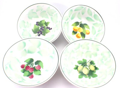 Boda Shop Berry CEREAL BOWLS Soup Set of 4 Fruit Centers 
