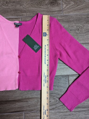 Wild Fable Women's Cardigan Cropped Long Sleeve Hot Pink 90's y2k Size Large - Picture 12 of 14