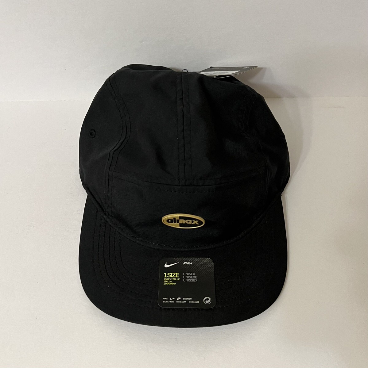 Nike Air Max AW84 Adjustable Cap Black/Gold 5 Panel Hat Nike Air Max AW84 Adjustable Cap Black/Gold 5 Panel Hat