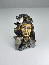 Small Native American Indian Chief Figure Collectable Statue 6cm Tall Decor