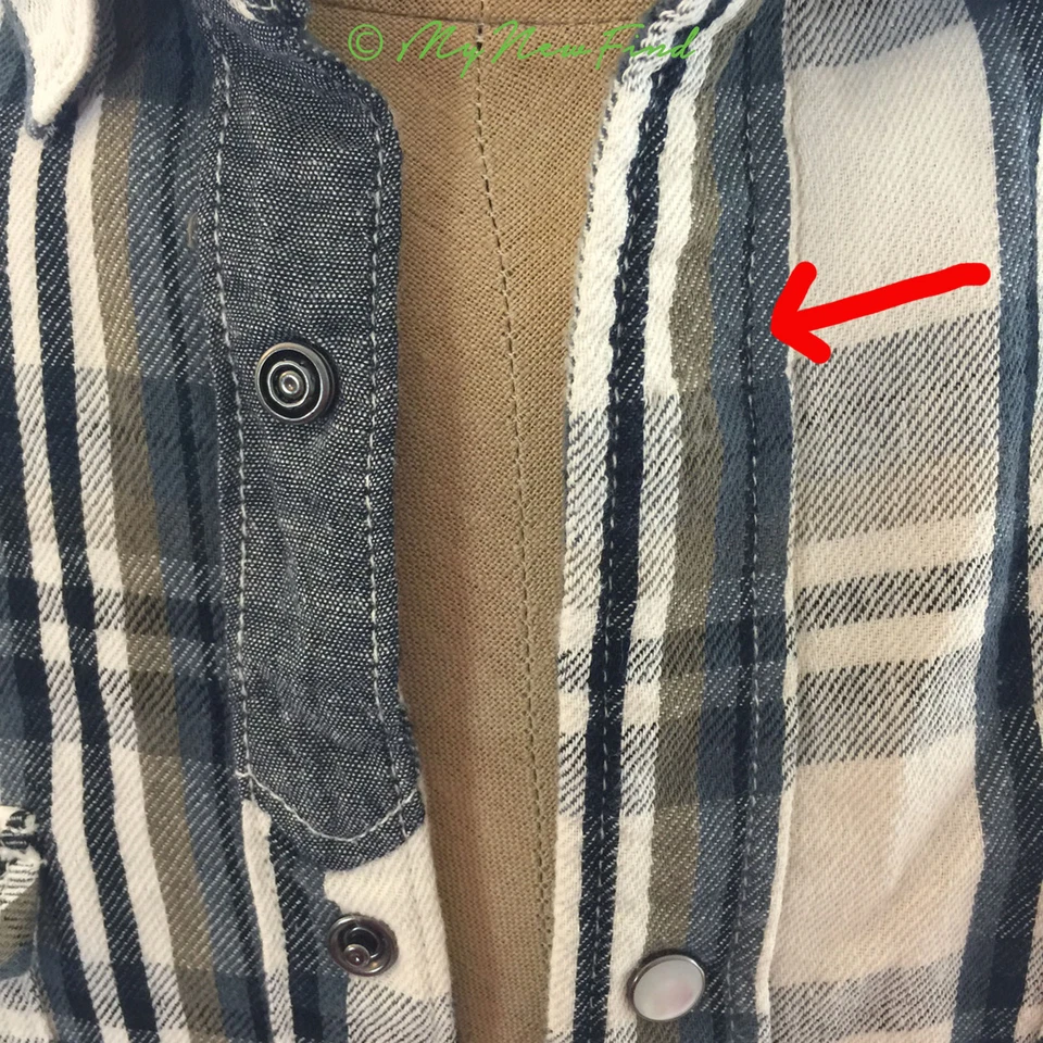 Howe Mens Rag And Stone Shirt S Long Sleeve Snap Front Plaid Gray B74 - Image 3 of 3