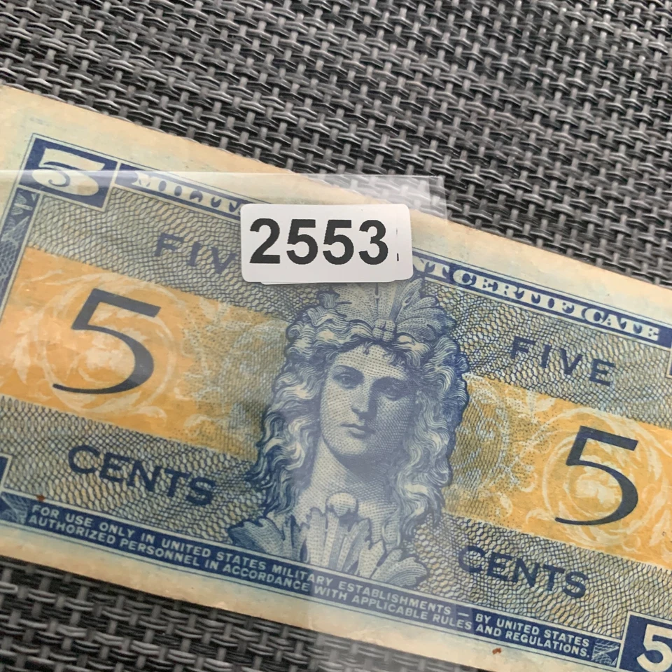 US ARMY 5 Cents Banknote MPC Currency Paper Money Memorabilia Liberty Head Bill - Image 4 of 4