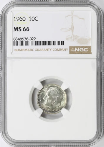 1960 10c Roosevelt Silver Dime NGC MS66